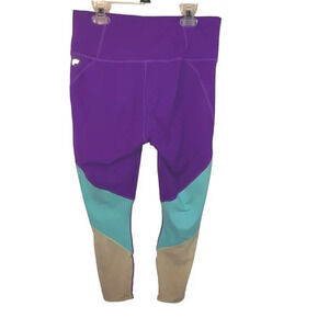Fabletics Power Hold, L, berry kiss Zone‎ High waisted 7/8  sheer calf to ankle